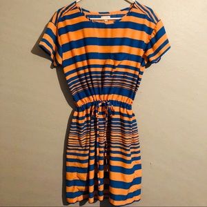 Clinched waist blue & orange Gap dress.